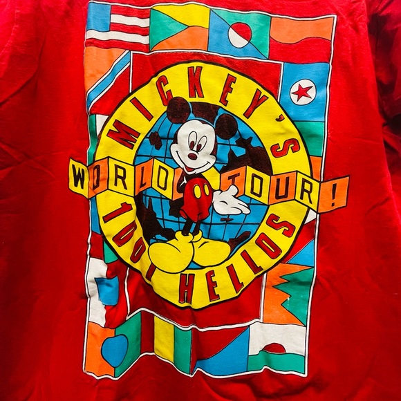 vintage 90s disney mickeys world tour tee - Picture 3 of 3